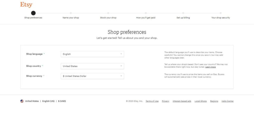 how to start an etsy shop step 1