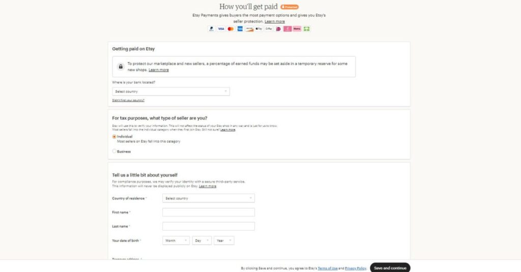 etsy payment setup