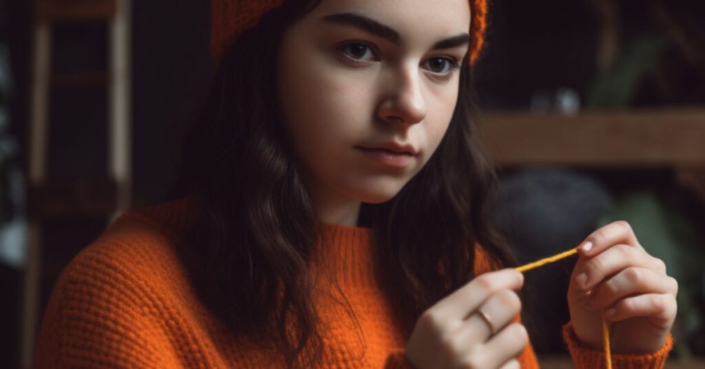 teen knitting to sell on etsy
